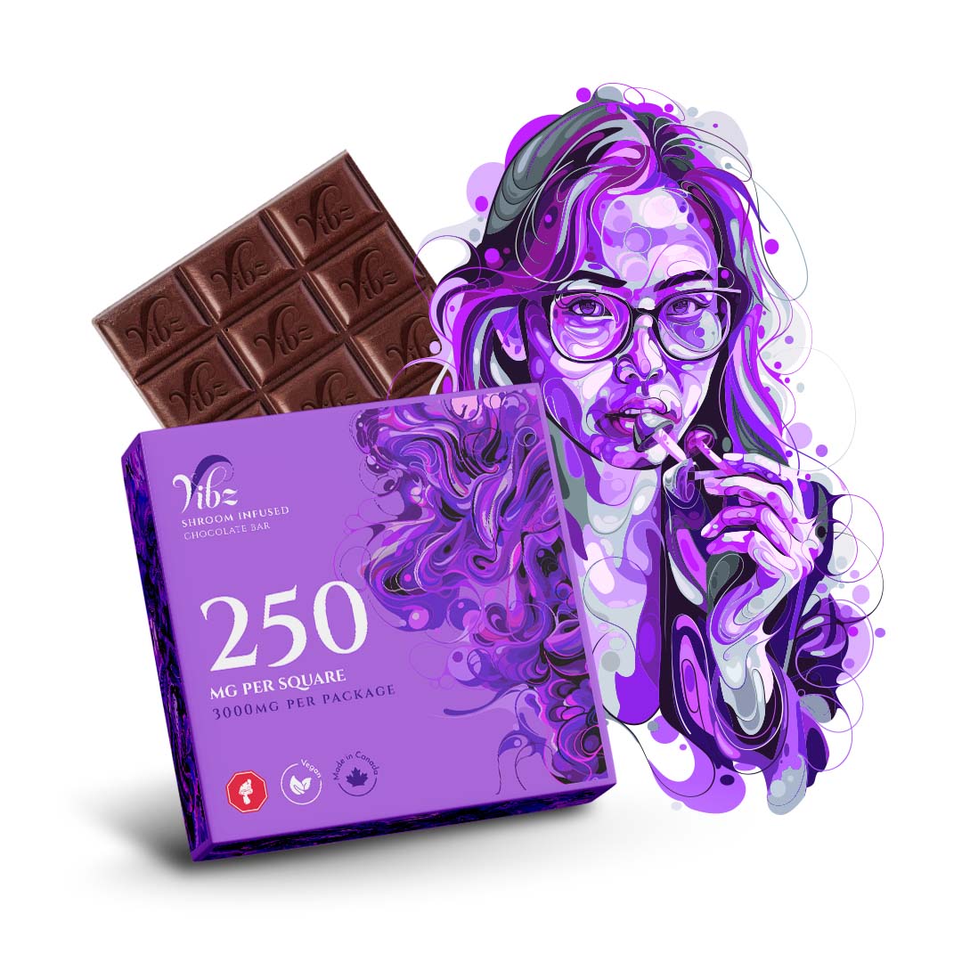 250mg-Choco-Bar-Shroom-02-1 Vibz - Shroom Chocolate Bar - Image 1