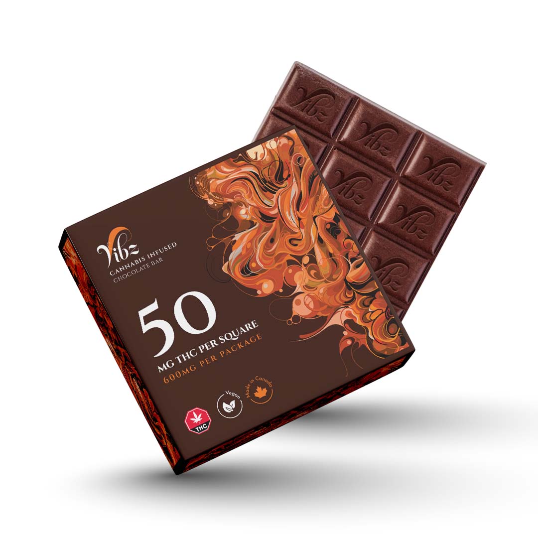 50mg-Choco-Bar-01.jpg Vibz – Bulk 50mg THC Chocolate Bars • 100 Packs – 50% OFF - Image 1