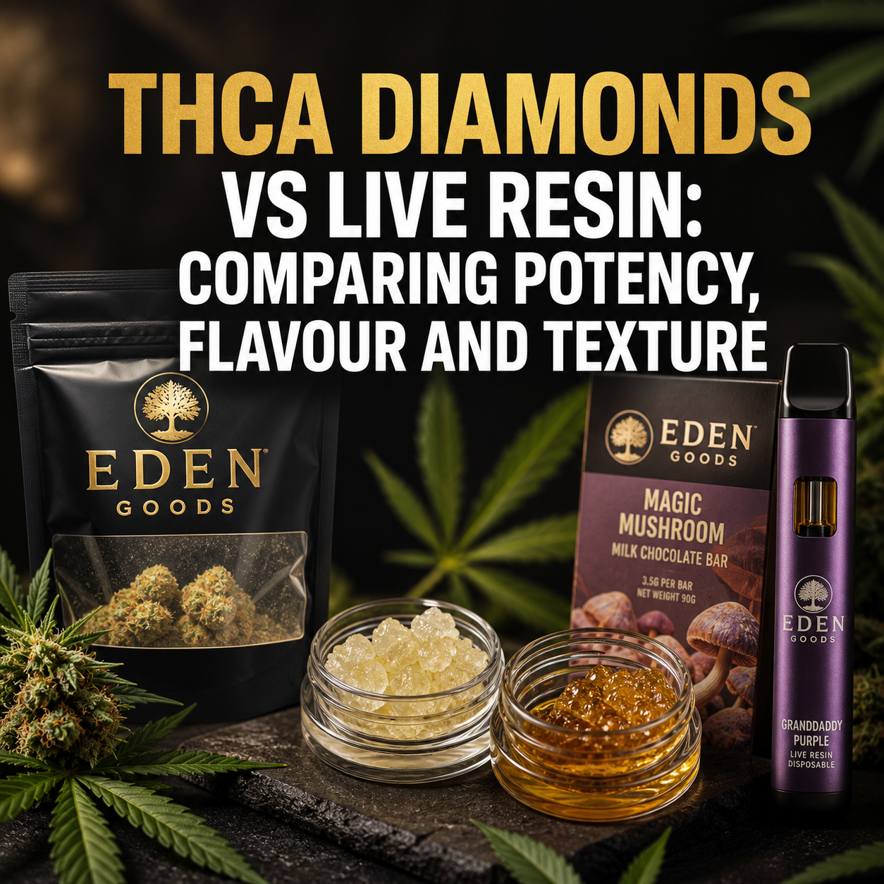 THCA Diamonds vs Live Resin: Comparing Potency, Flavour and Texture