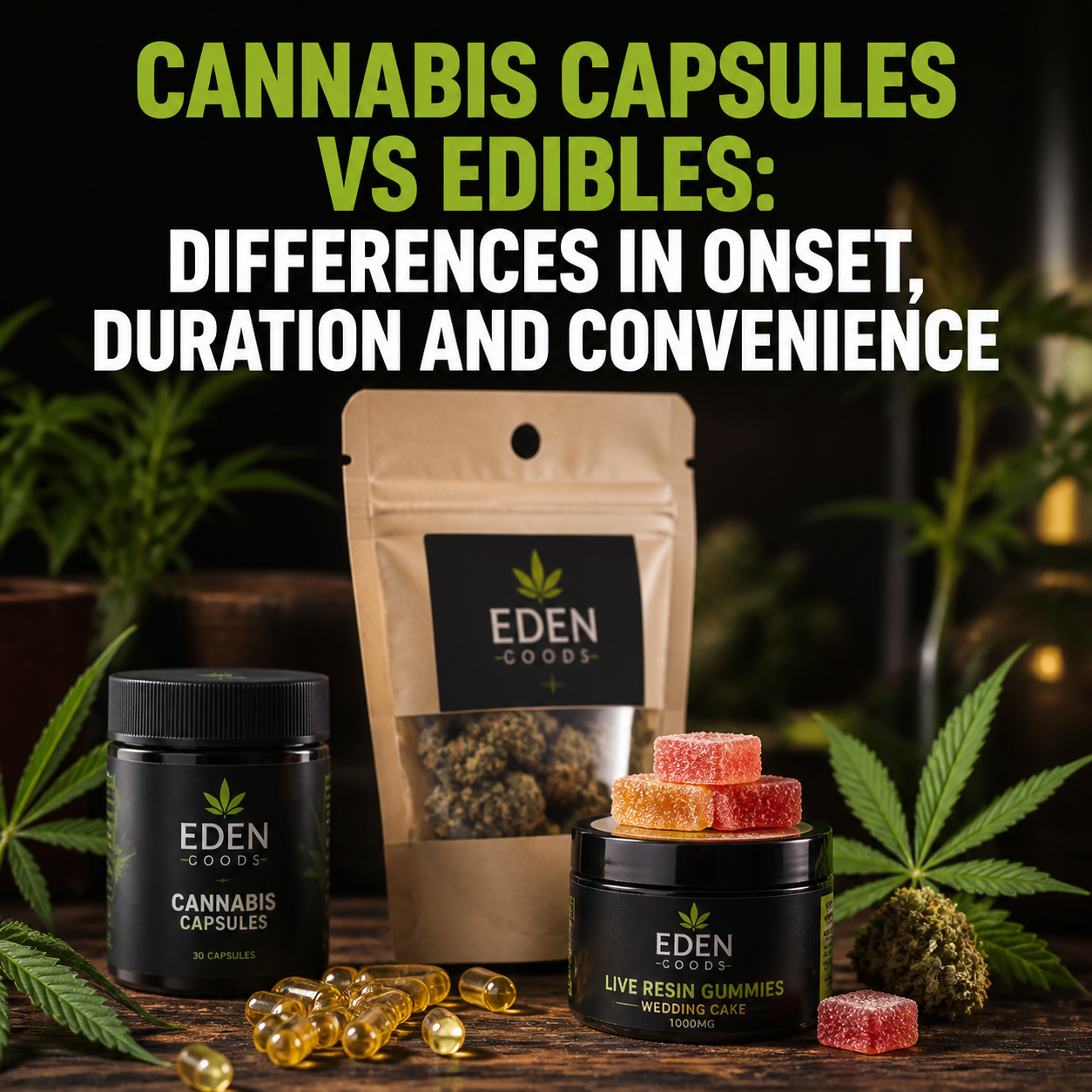 Cannabis Capsules vs Edibles: Differences in Onset, Duration and Convenience