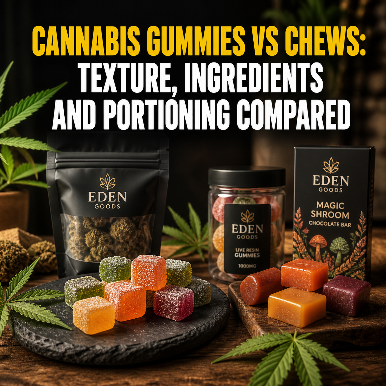 Cannabis Gummies vs Chews: Texture, Ingredients and Portioning Compared